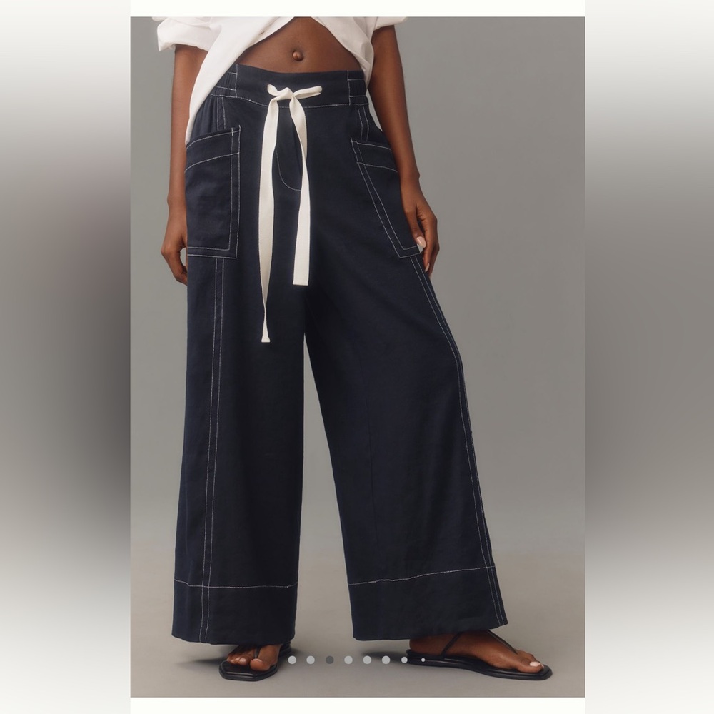 Maeve
La Ponche Linen Pull On Wide Leg Pant